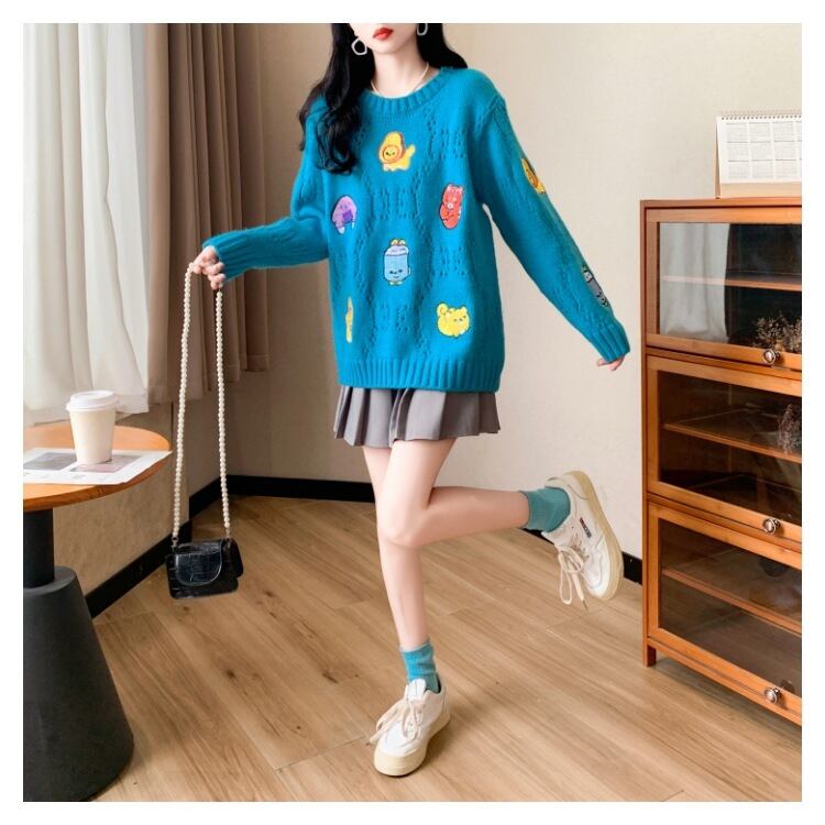 【tops】カートゥーンニットセーター　M19175