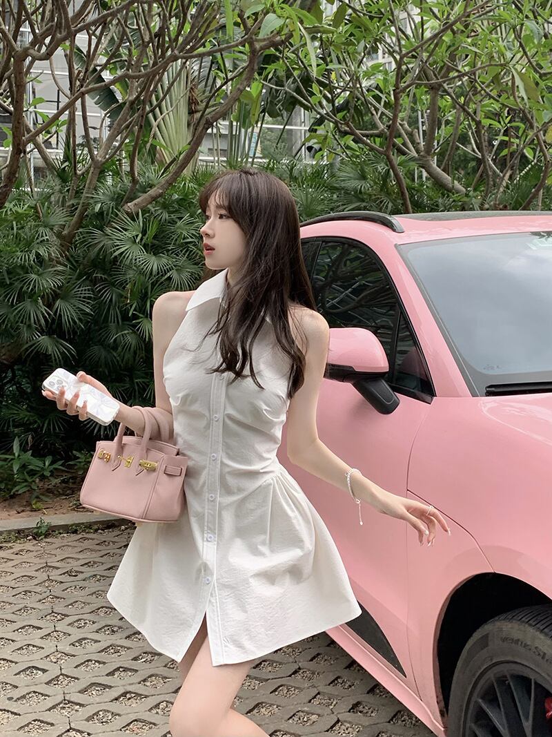 【dress】POLOネックシャツワンピース G20584