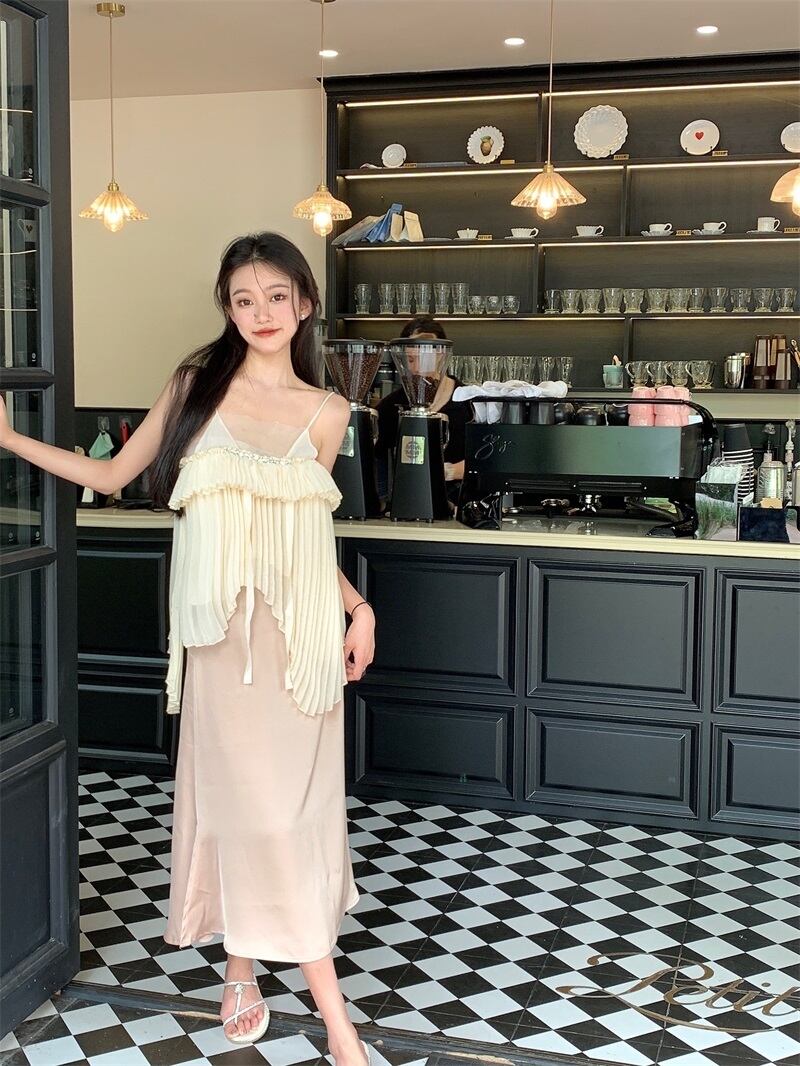 【tops】シフォンギャザーキャミソールG20098