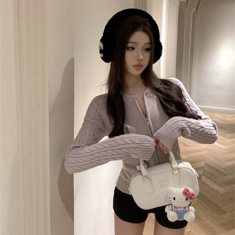 【outer】ファスナーニットカーデ　M28183