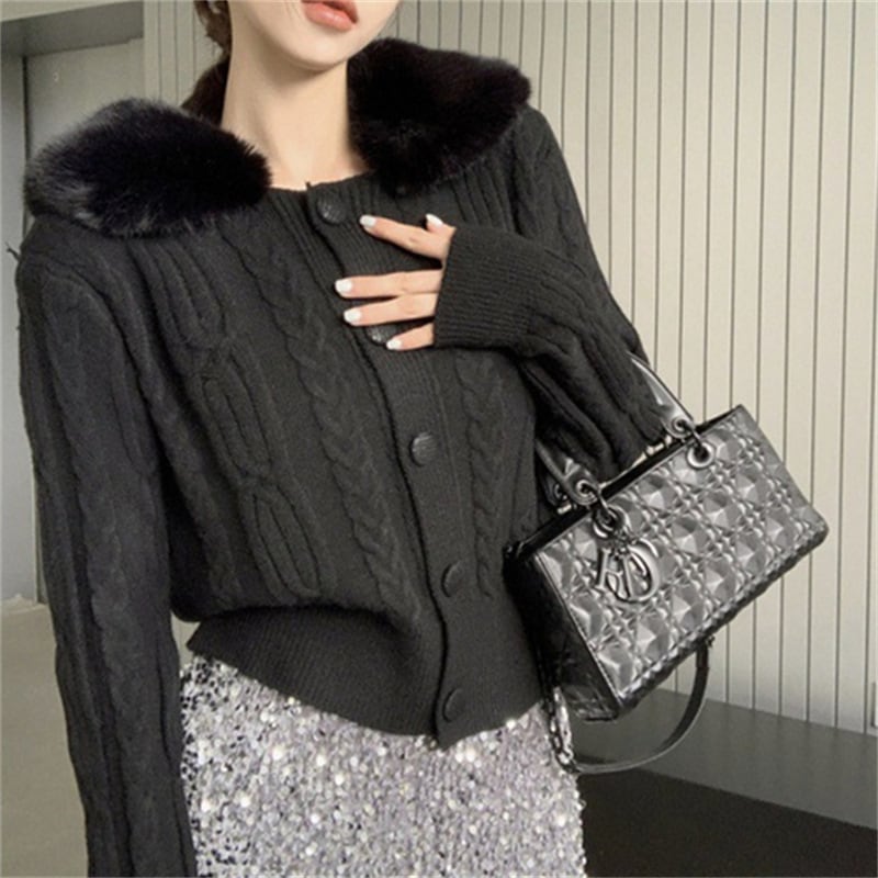 【outer】ファーニットカーデ　M26201
