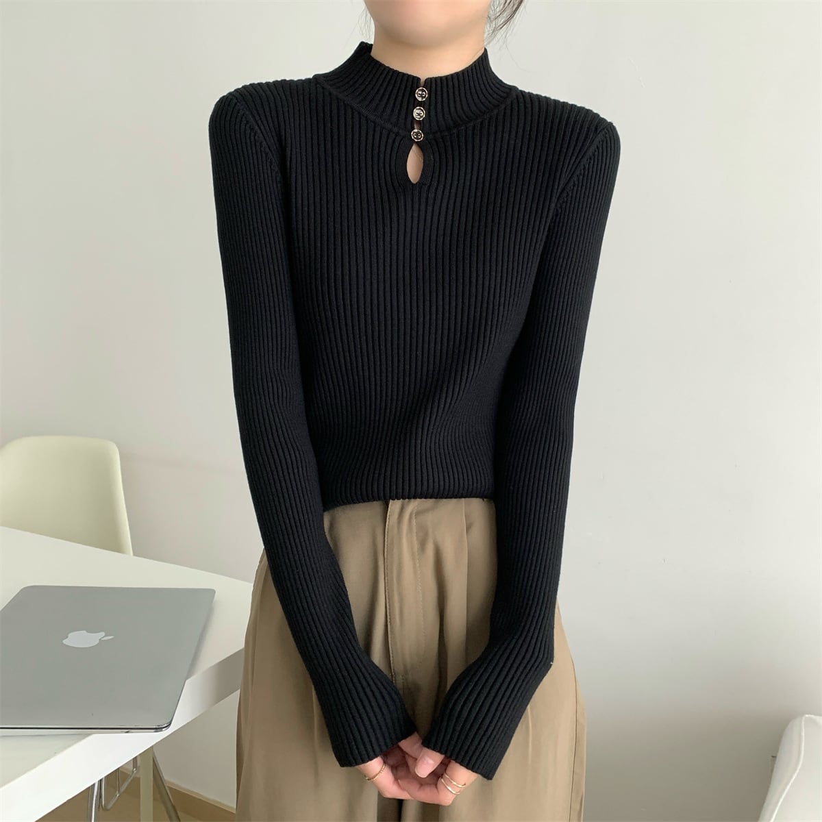 【tops】ニットトップス　M27664