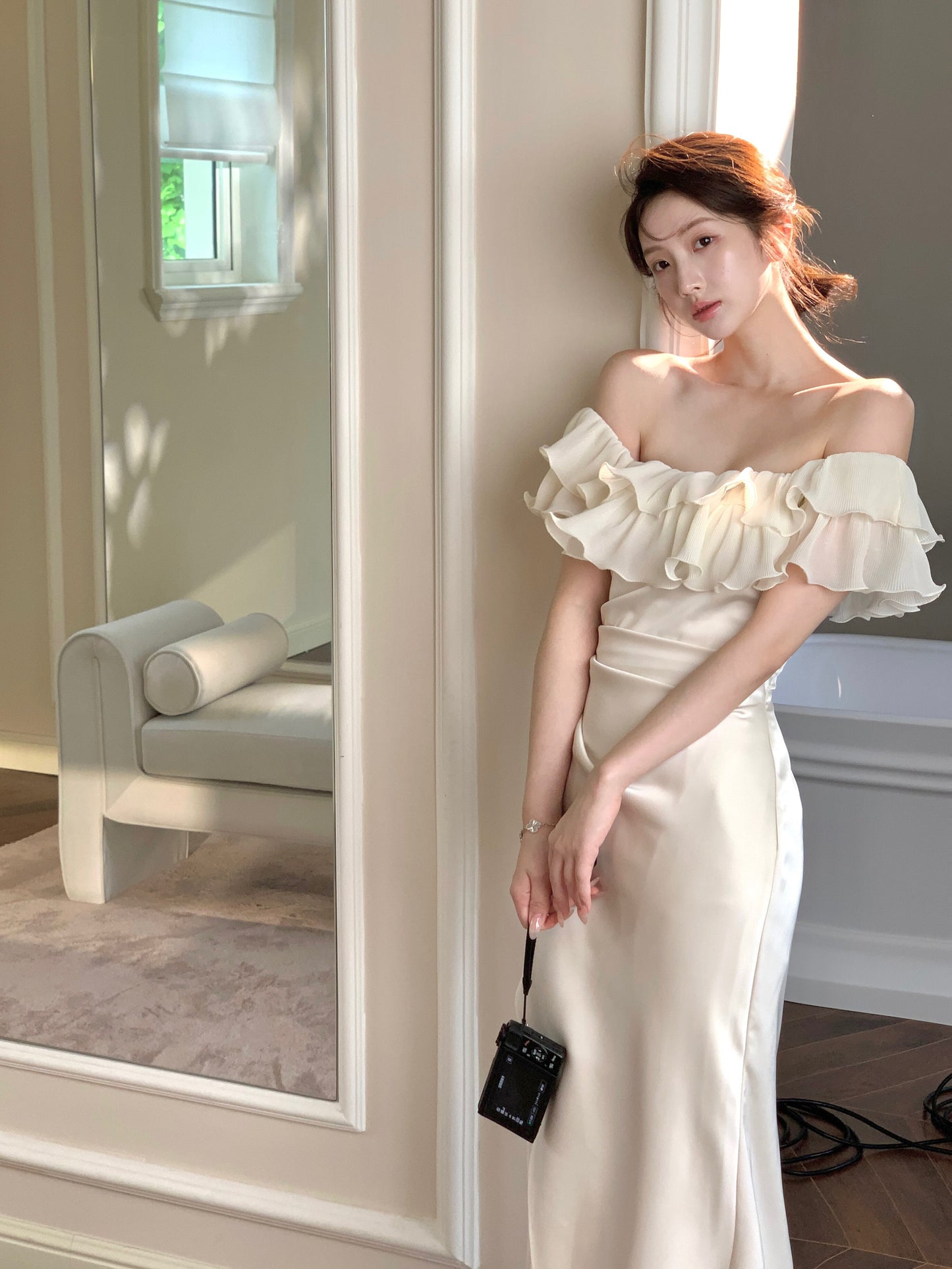 【dress】フリルマーメイドワンピース　N3155