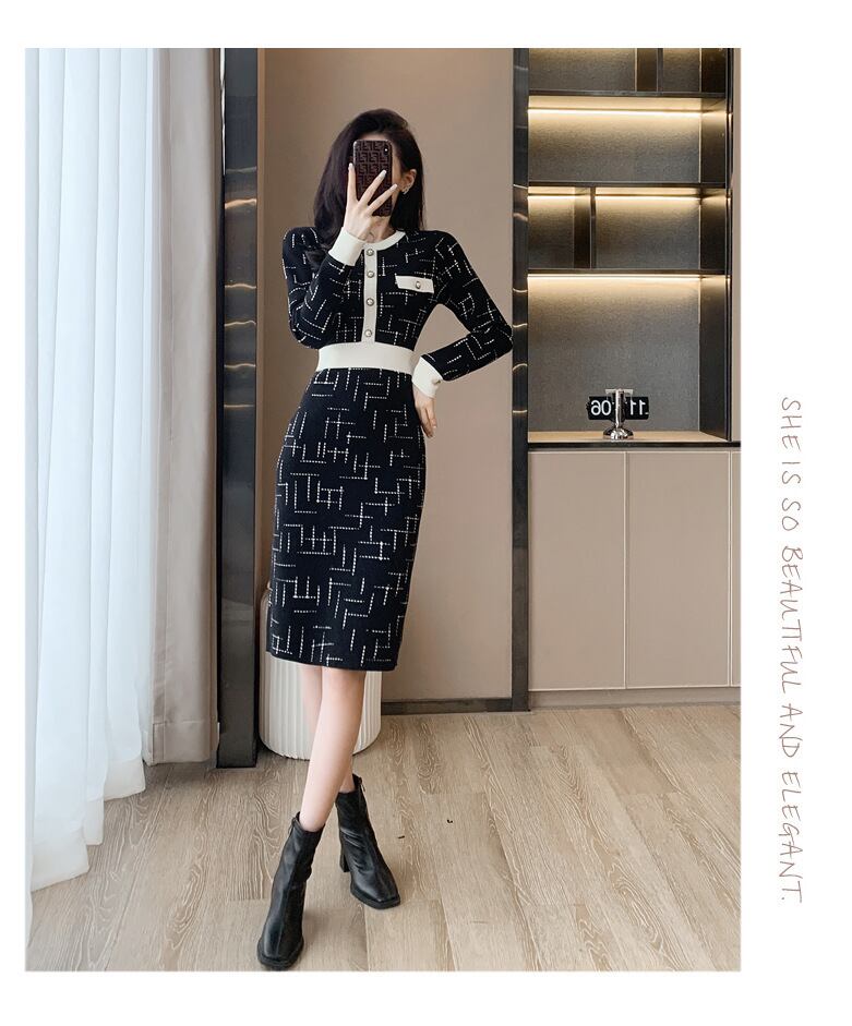 【dress】Aラインニットワンピース G18984