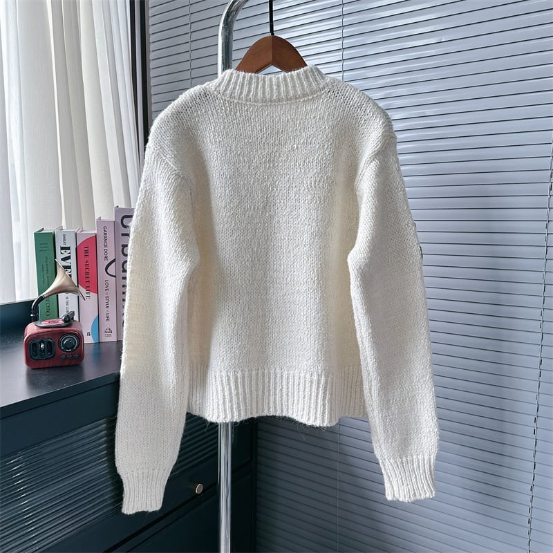 【outer】立体フラワーニットカーデ　M25576