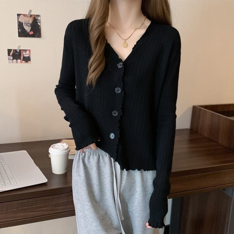 【outer】Vネックニットカーデ　M18883