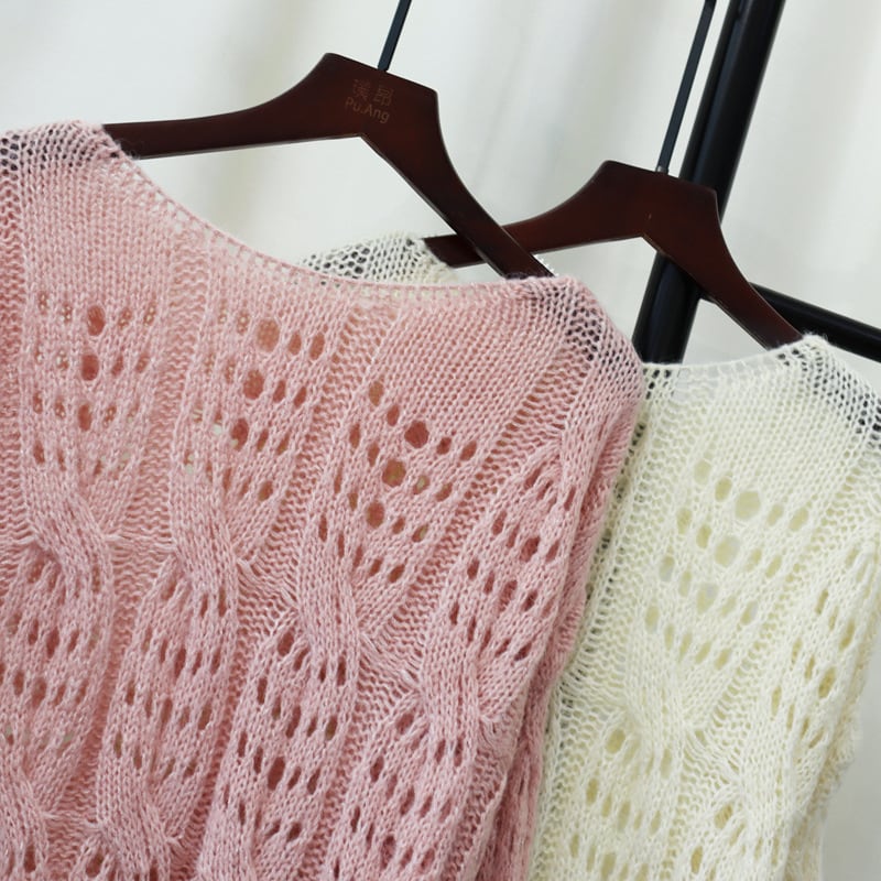 【tops】カットワークニットセーター　M26021