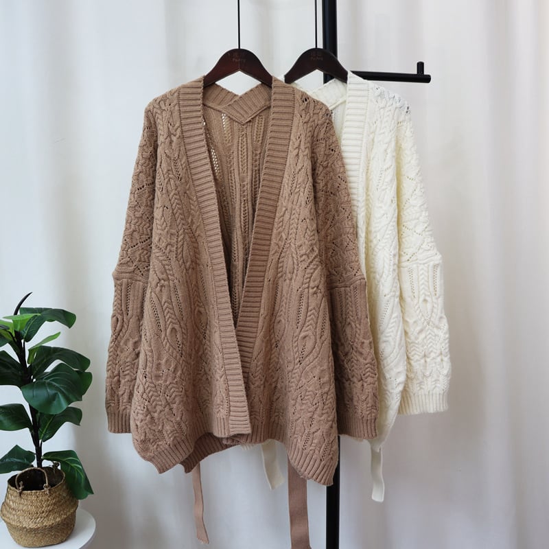 【outer】Vネックニットカーデ　M25392