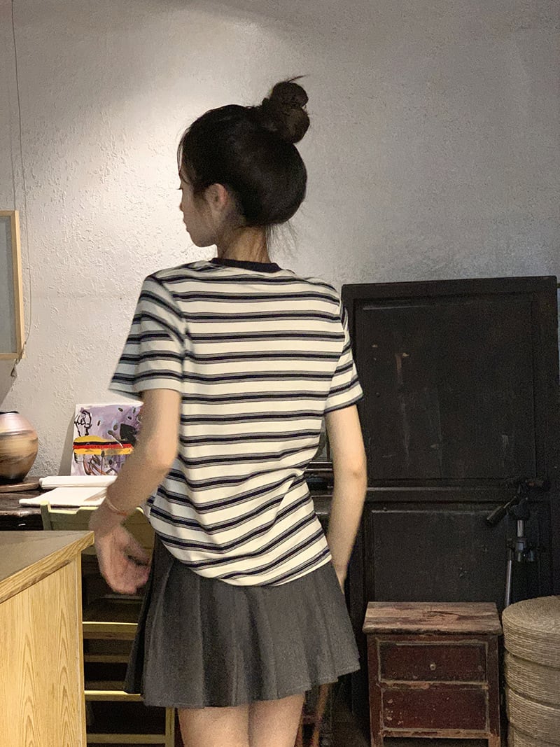 【tops】ボーダー柄Tシャツ　M25136