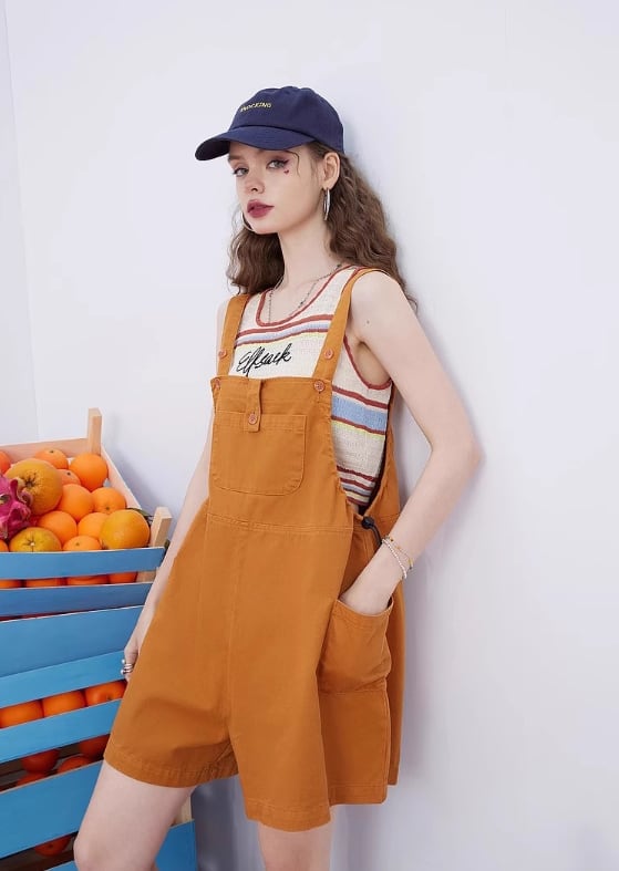 【bottoms】薄手デニムオーバーオールG20077