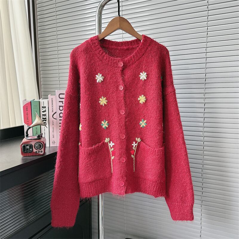 【outer】刺繍ニットカーデ　M28317