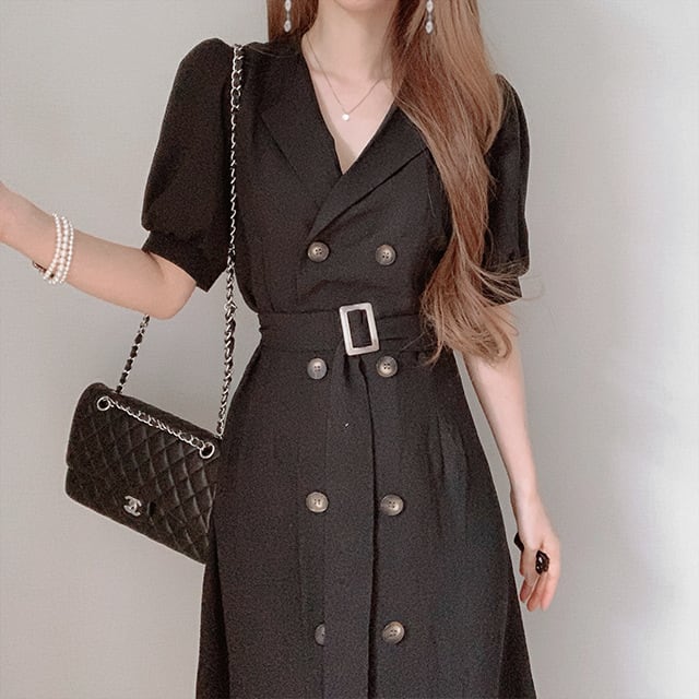 【dress】ダブルボタンワンピース　M23985