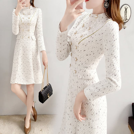 【dress】美人度アップ!気質満点シンプル秋エレガント上品な質感ワンピース G2543