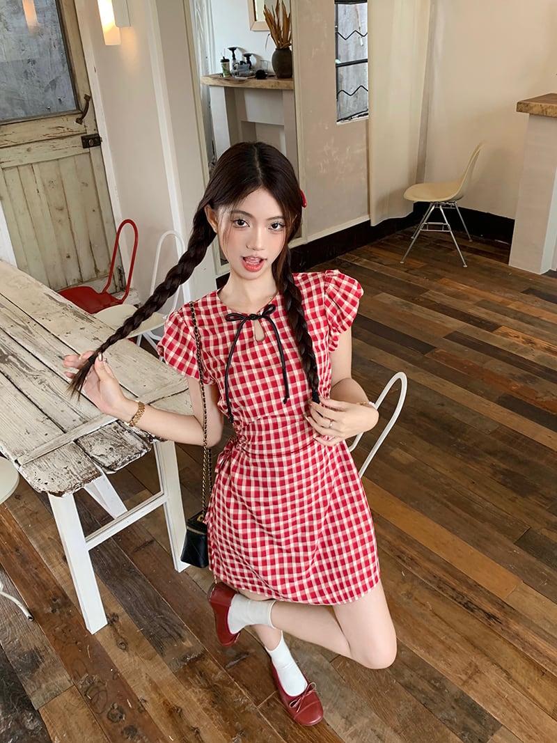 【dress】チェック柄ワンピース　M24139