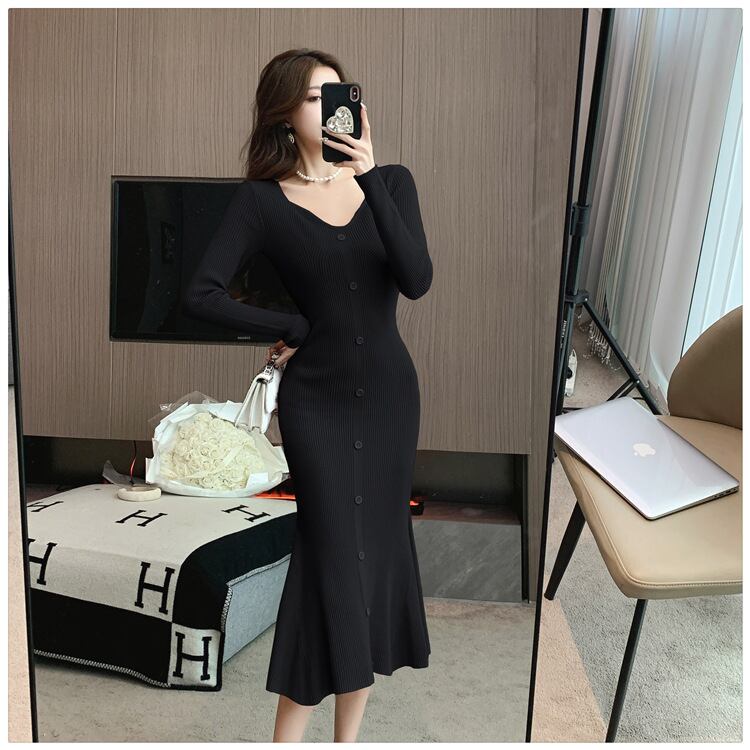 【dress】マーメイドニットワンピース　M28242
