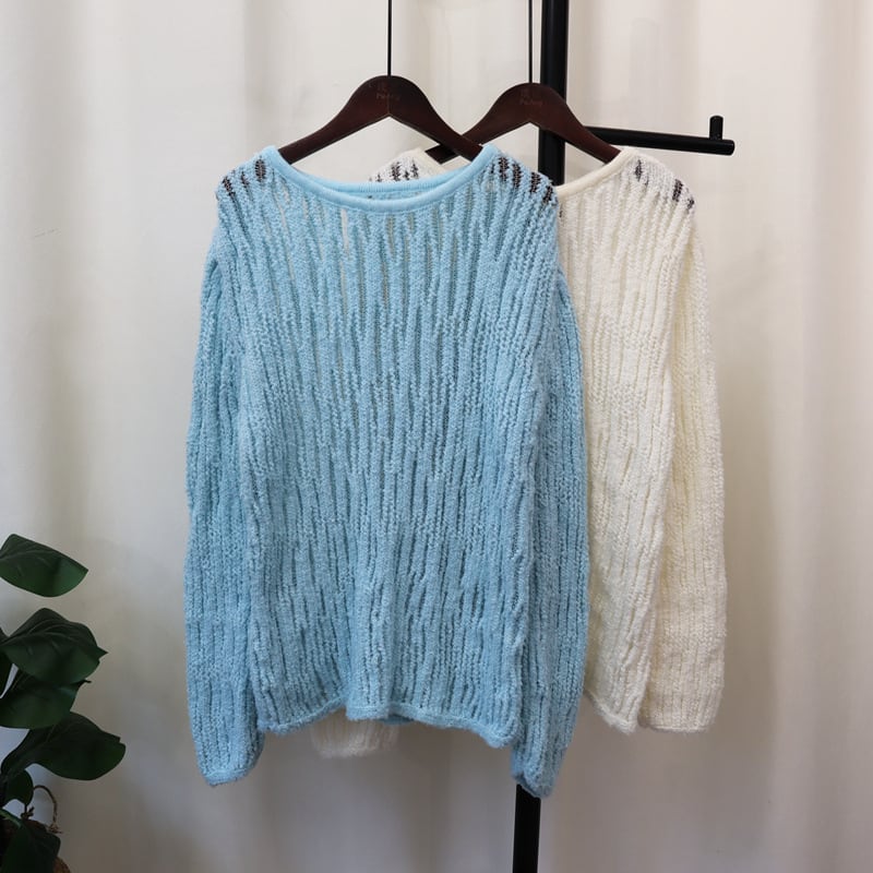 【tops】カットワークニットセーター　M25527