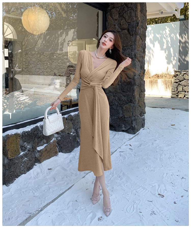 【dress】Vネックワンピース　M29498