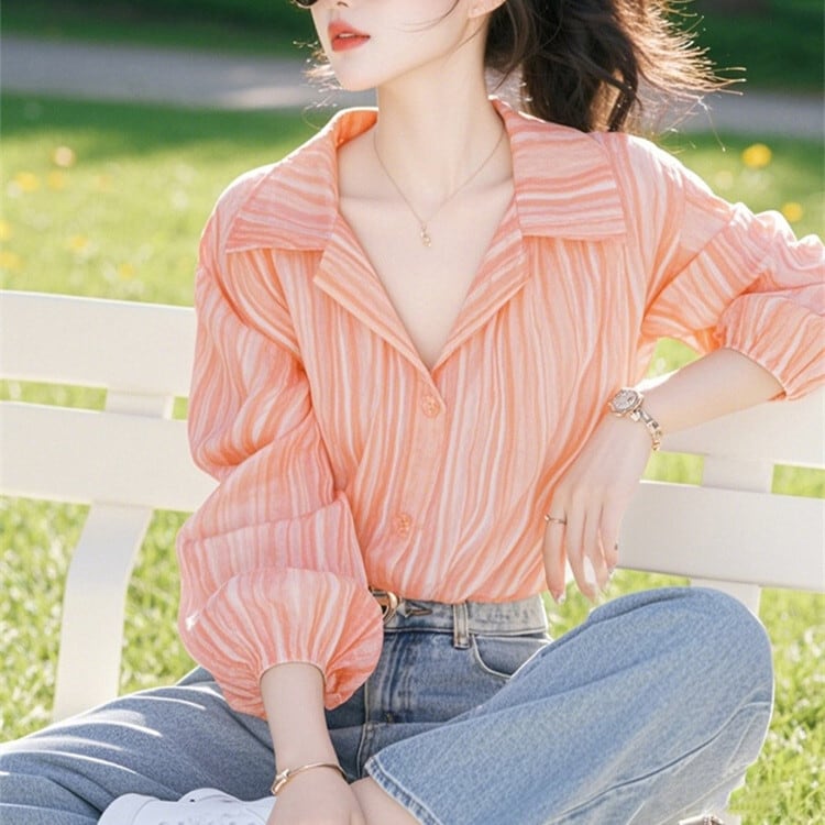 【tops】パフスリーブシャツトップス　M29570