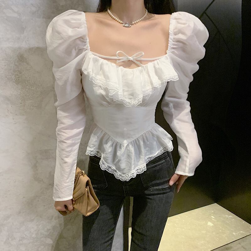 【tops】レースシャツトップス　M28793