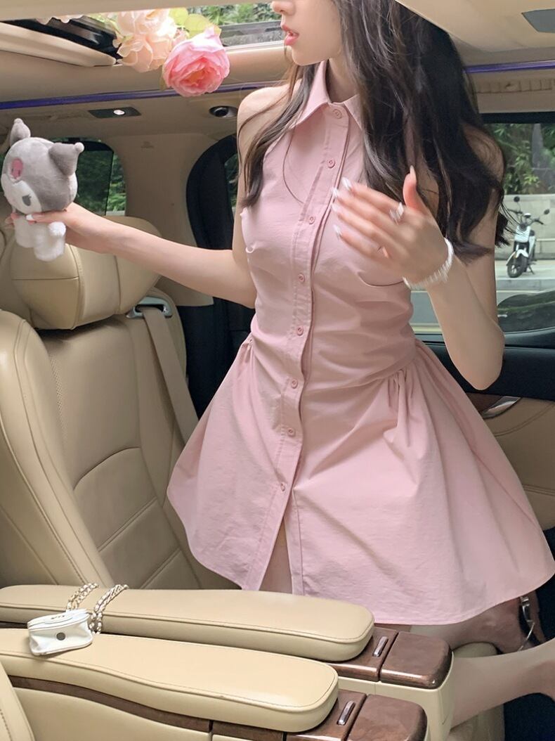 【dress】POLOネックシャツワンピース G20584