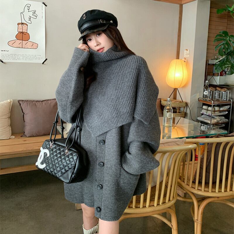 【set】ニットカーデ×ニットケープセット　M27520