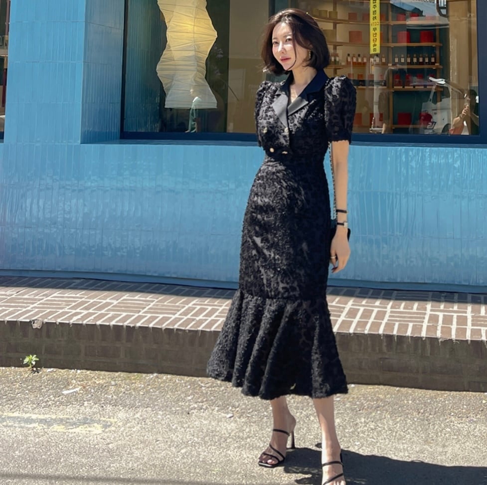 【dress】レースマーメイドワンピース　M29770