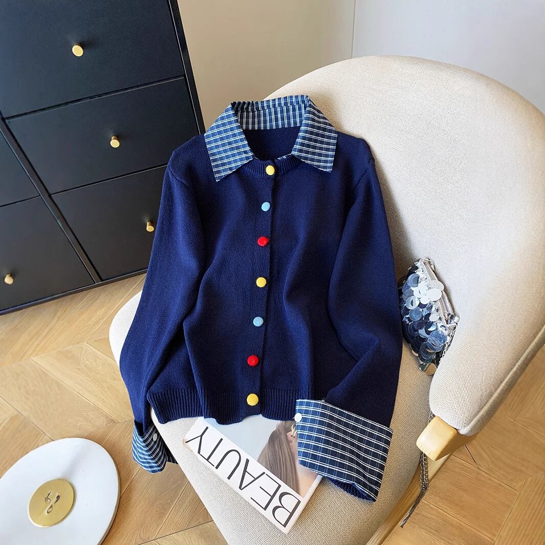 【outer】ドッキングニットカーデ　M29226