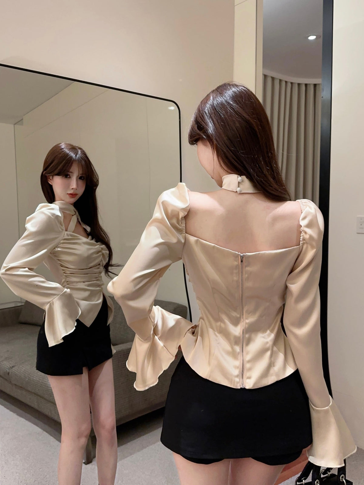 【tops】ホルターネックブラウス　M26375