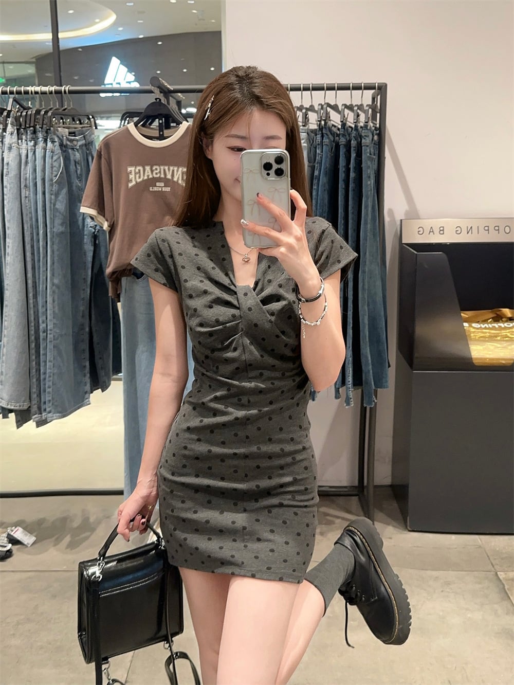 【dress】ドット柄ワンピース　M24404
