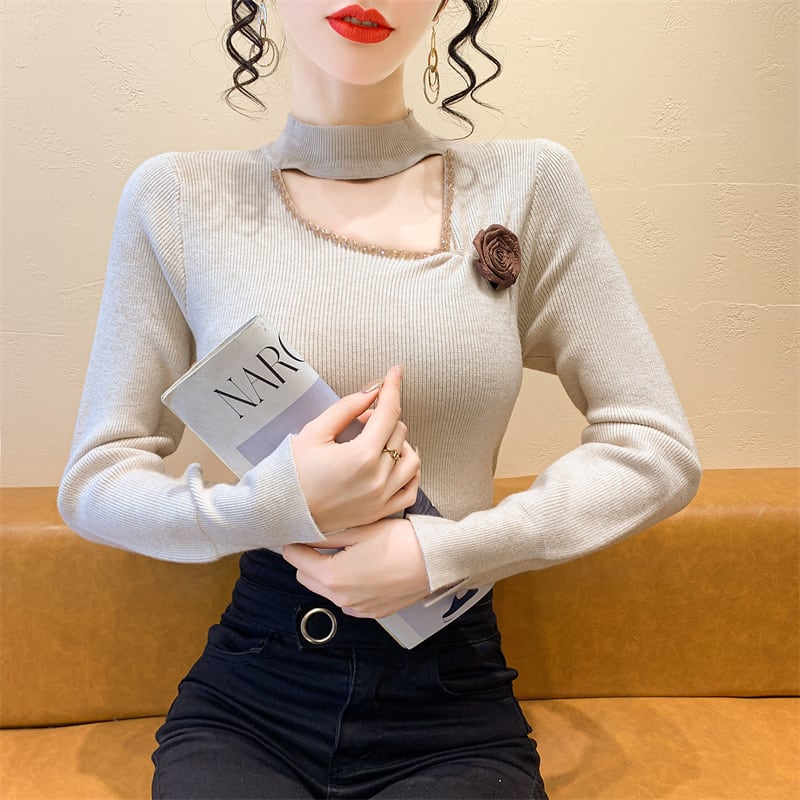 【tops】立体フラワーニットトップス　M27919