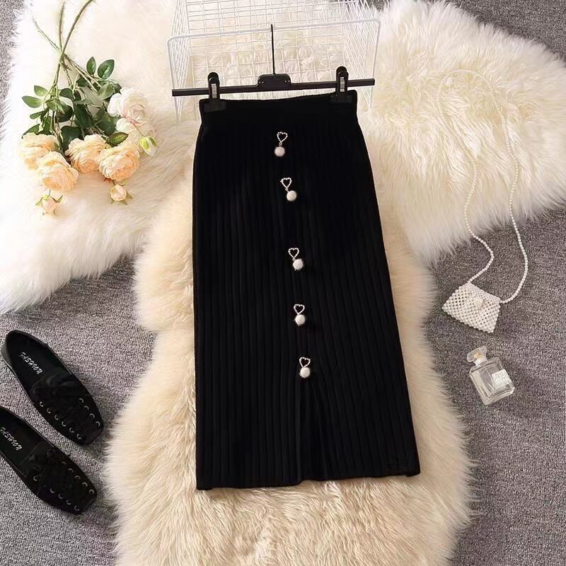 【set】セットベスト+セーター+スカート3点セットアップF1291