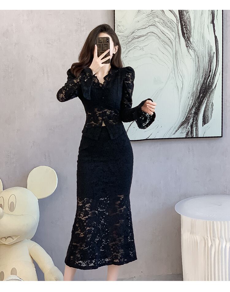 【set】レーストップス×スカートセット　M18917