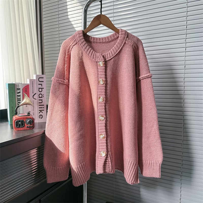【outer】クルーネックニットカーデ　M25670