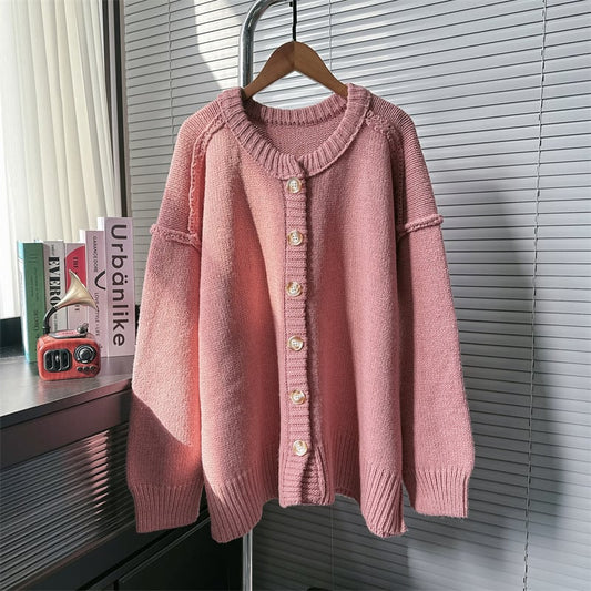 【outer】クルーネックニットカーデ　M25670