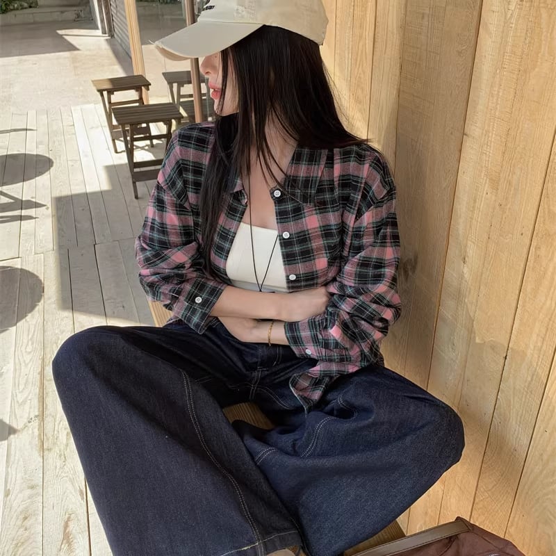 【tops】チェック柄シャツ Q8182