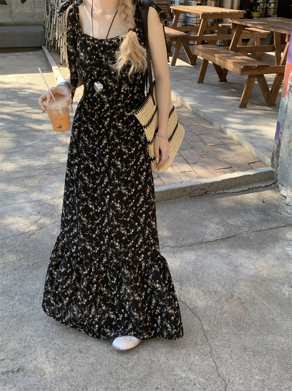 【dress】花柄キャミワンピース　M25212