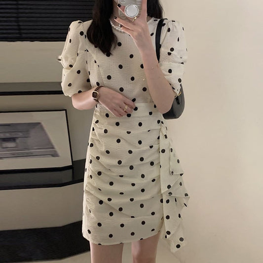 【dress】フリルドット柄ワンピース G20095