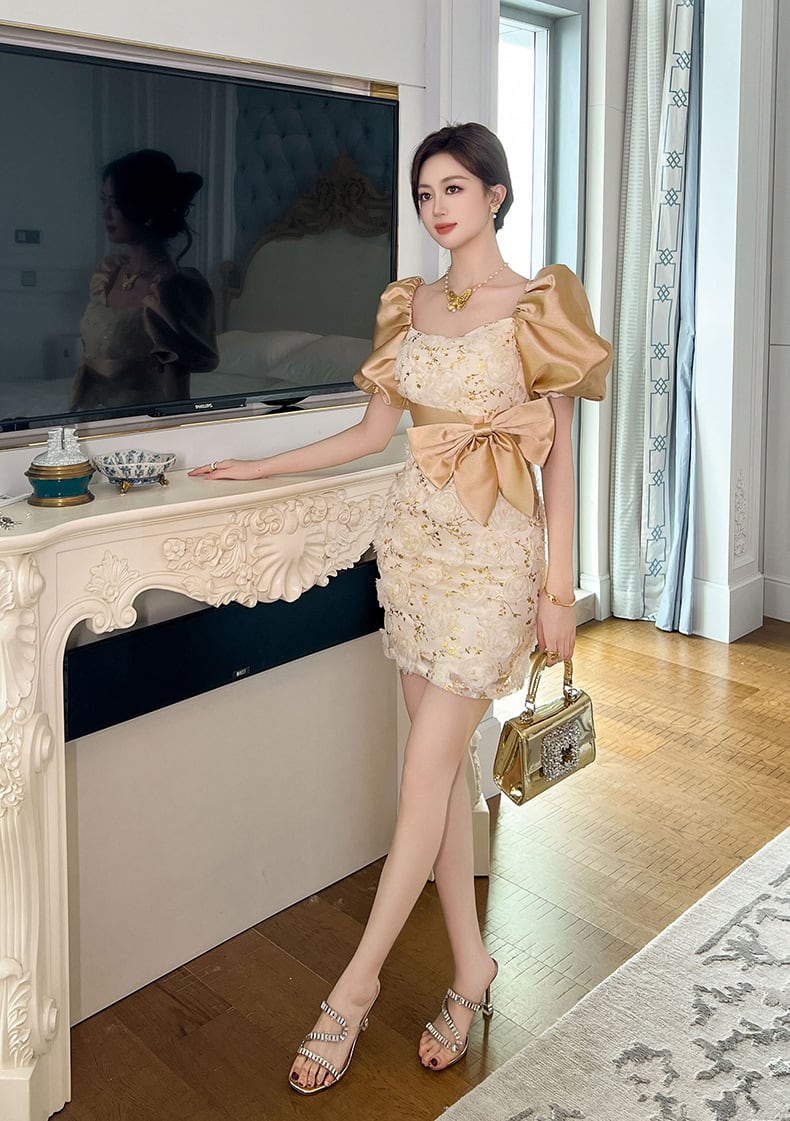 【dress】リボン付きワンピース　M23921