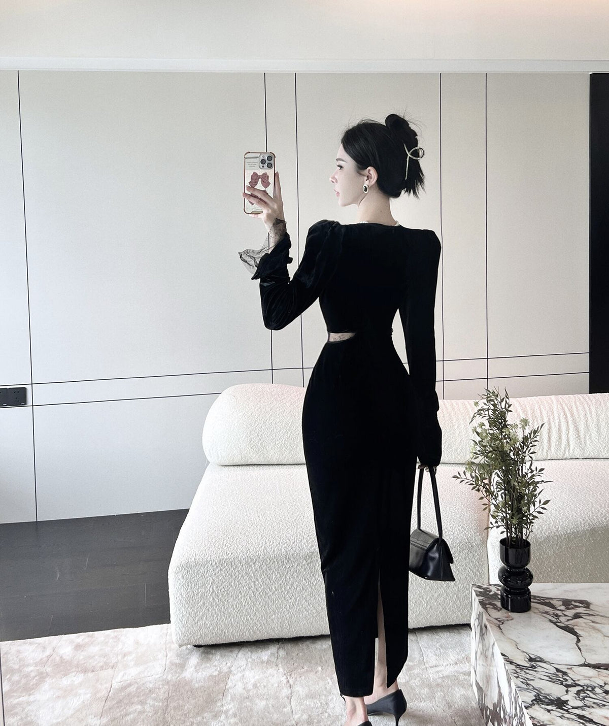 【dress】レース切り替えデートワンピース　M27255