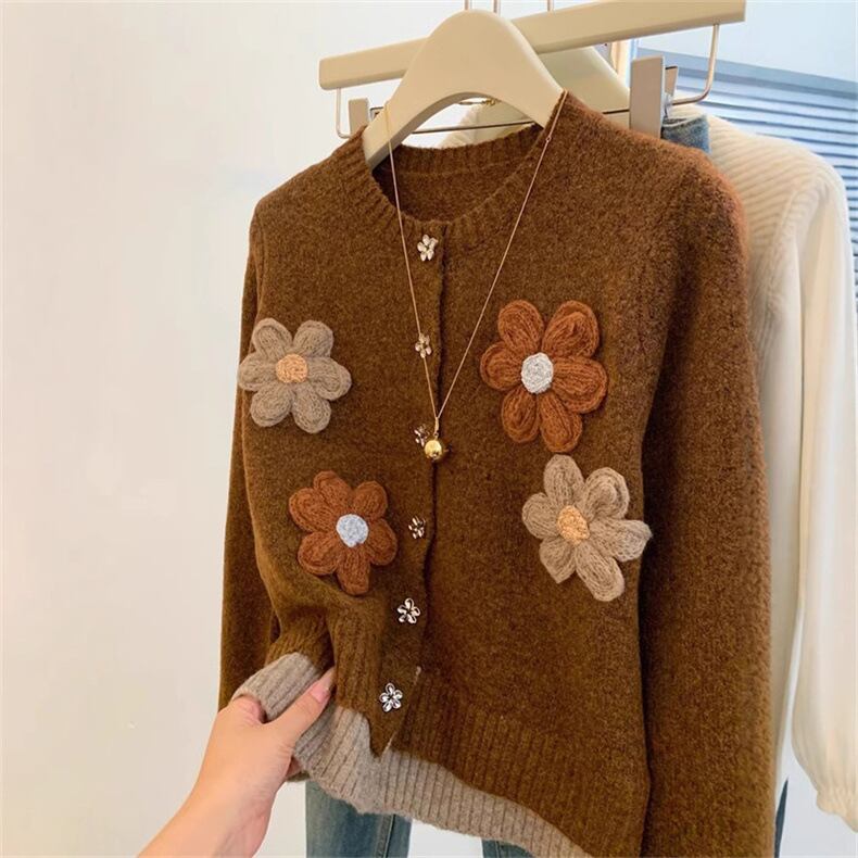 【outer】配色ニットカーデ　M29018