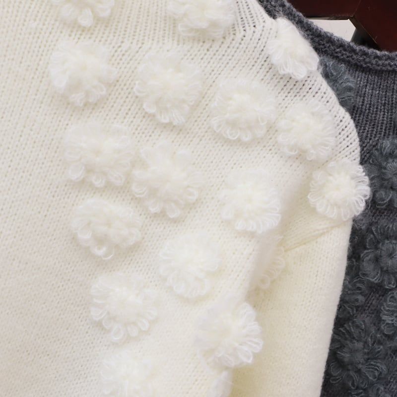 【tops】立体フラワーニットセーター　M28077