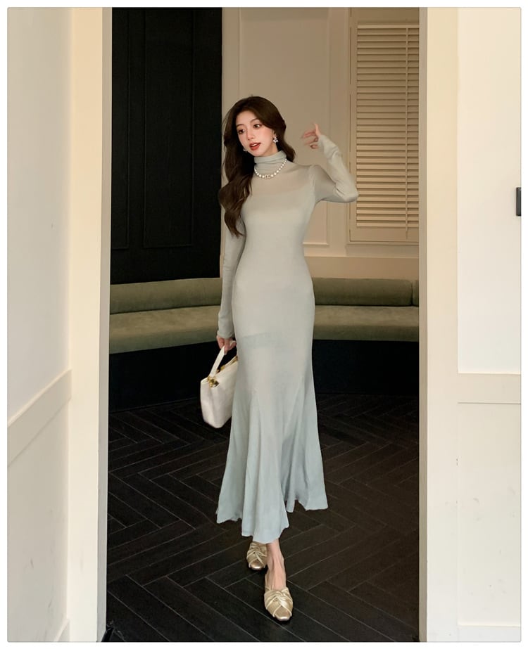 【dress】ハイネックニットワンピース　M28304