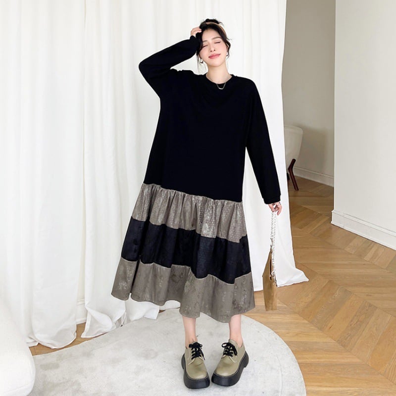 【dress】ドッキングカジュアルワンピース　M28936