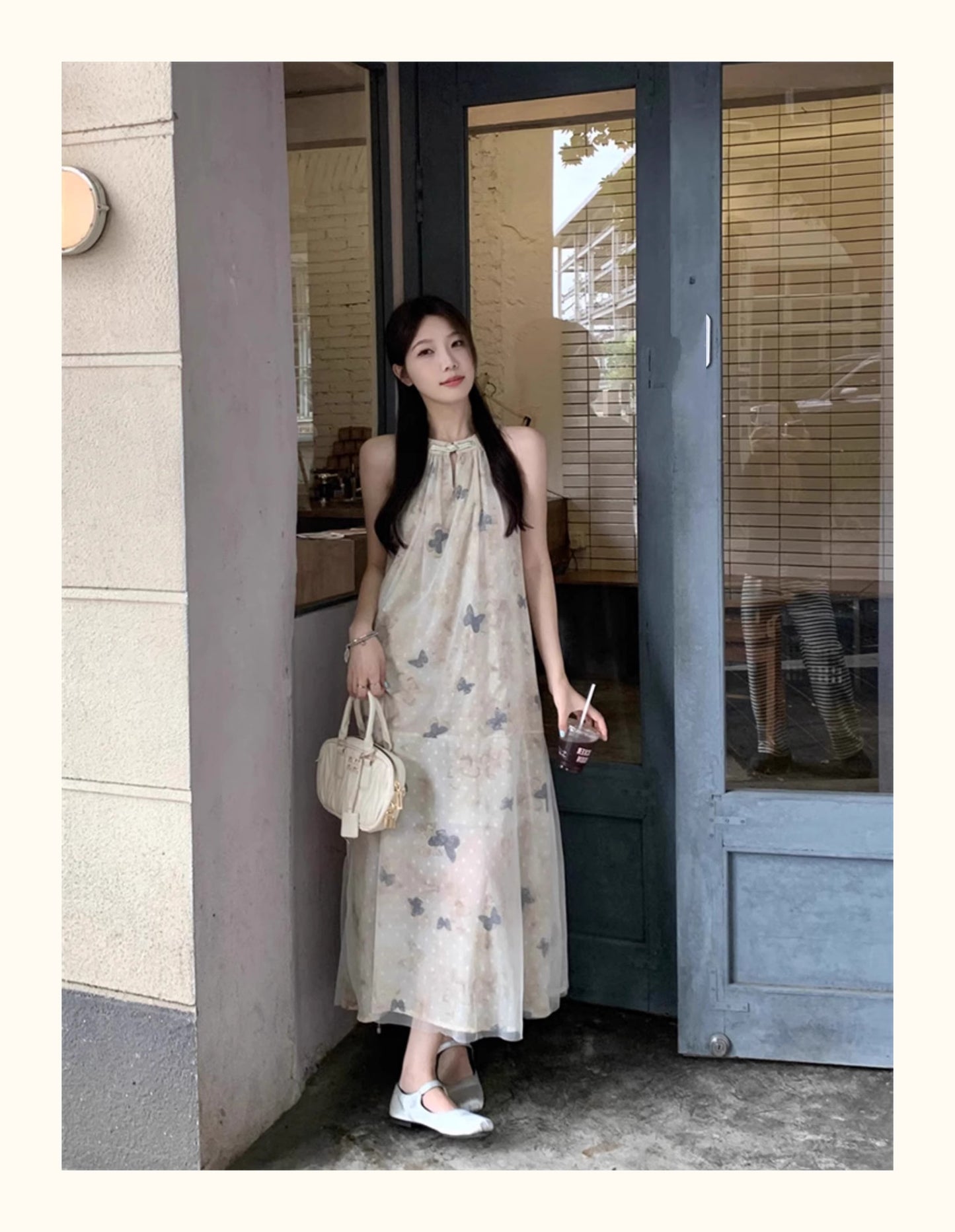 【dress】ホルターネックプリントワンピース G21520