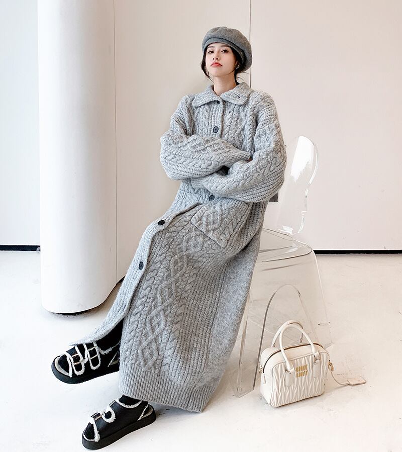 【dress】ロングニットワンピース　N2187