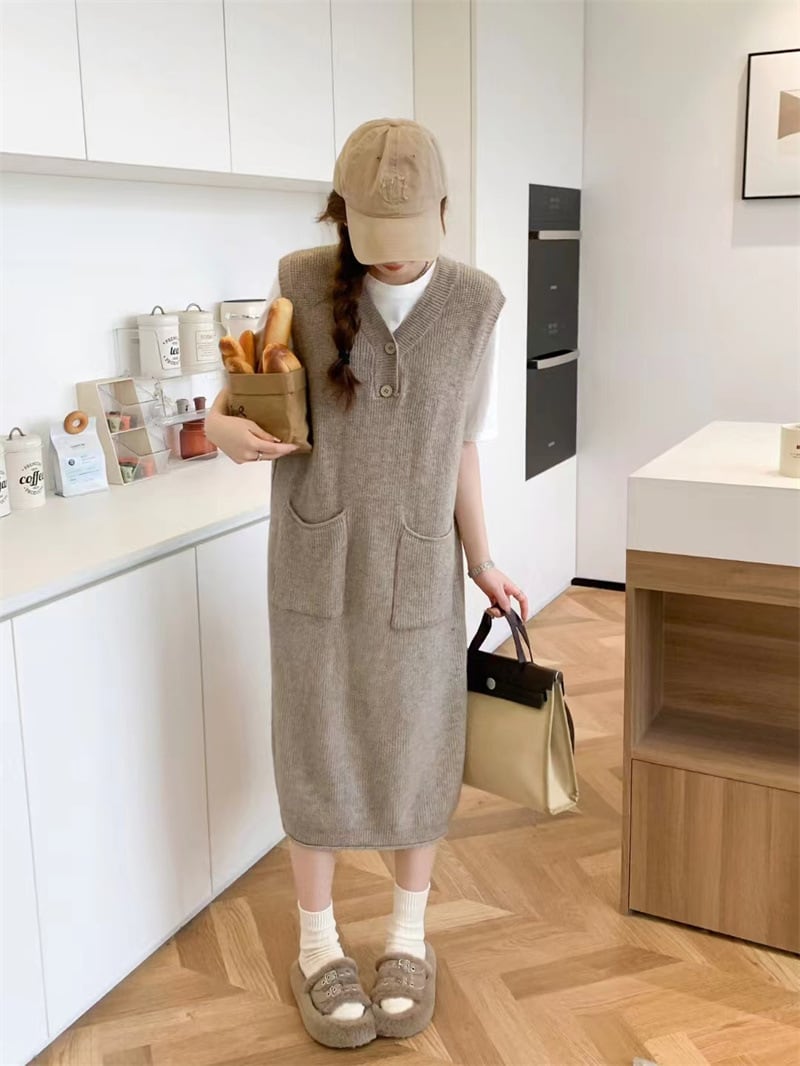 【dress】ベストニットワンピース　M25918