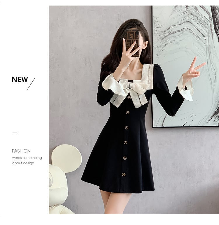 【dress】リボン付きデートワンピース　M27802