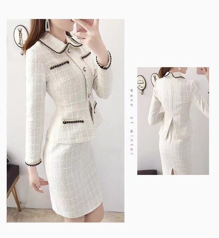 【dress】激安販売中エレガントラペル長袖体型カバー配色OL通勤タイト厚手フォーマルワンピースF1408