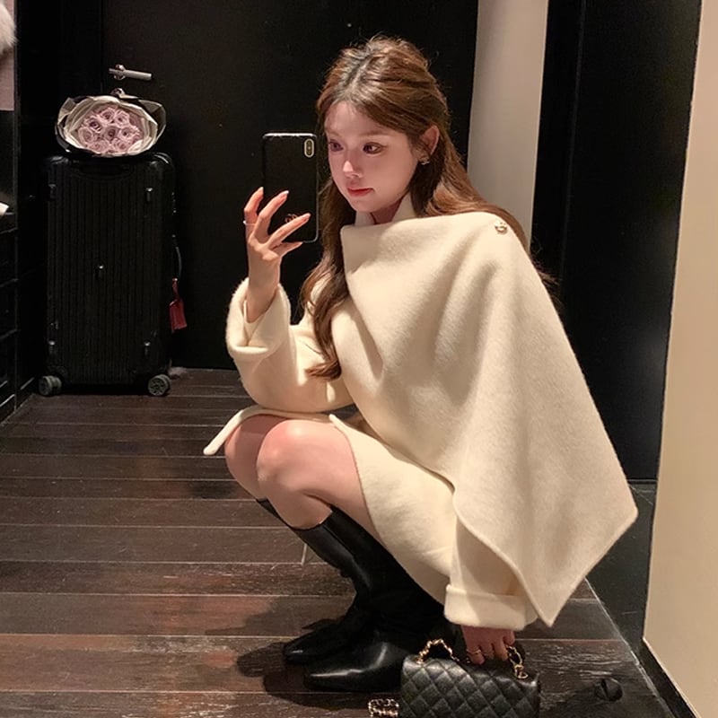 【outer】ショールカラーコート Q7361