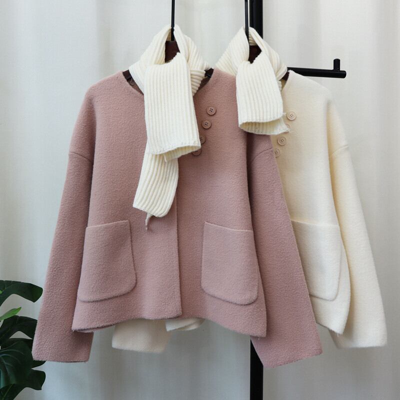 【outer】ラシャ生地ニットカーデ　M27606